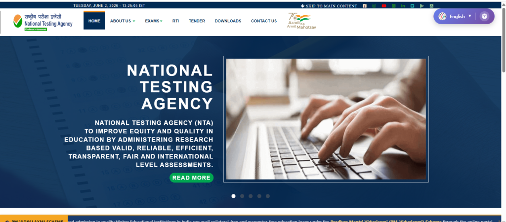 NTA Exam Calendar 2026